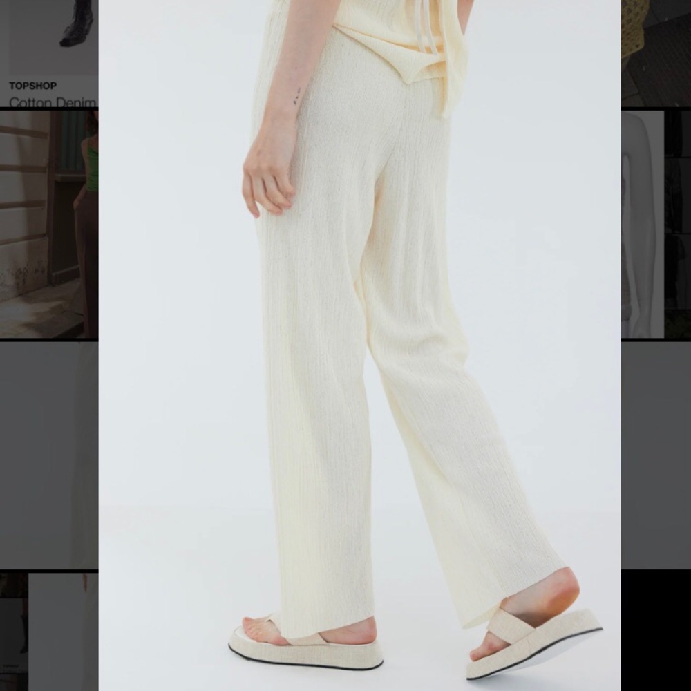 Nwot Source Unknown Plisse Cream Pants - image 5